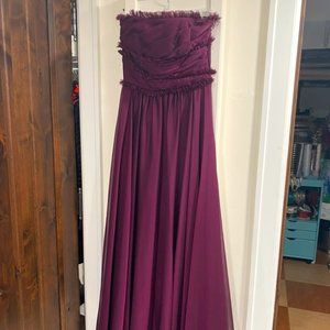 MONIQUE LHUILLIER Chiffon Strapless Bridesmaid Gown | Size 4